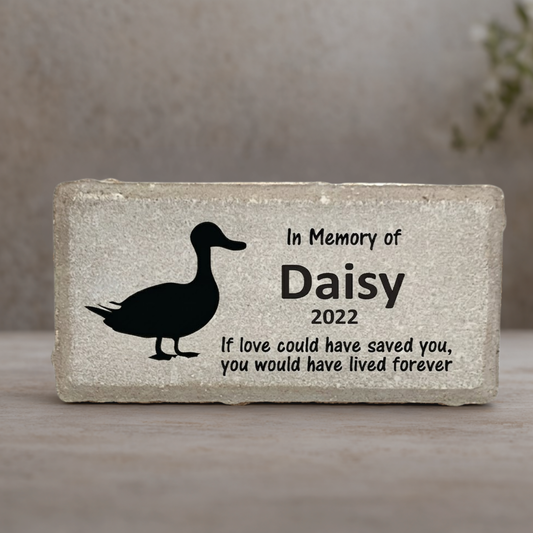 Duck Memorial Stone - Personalized Pet Keepsake | Custom Sympathy Gift