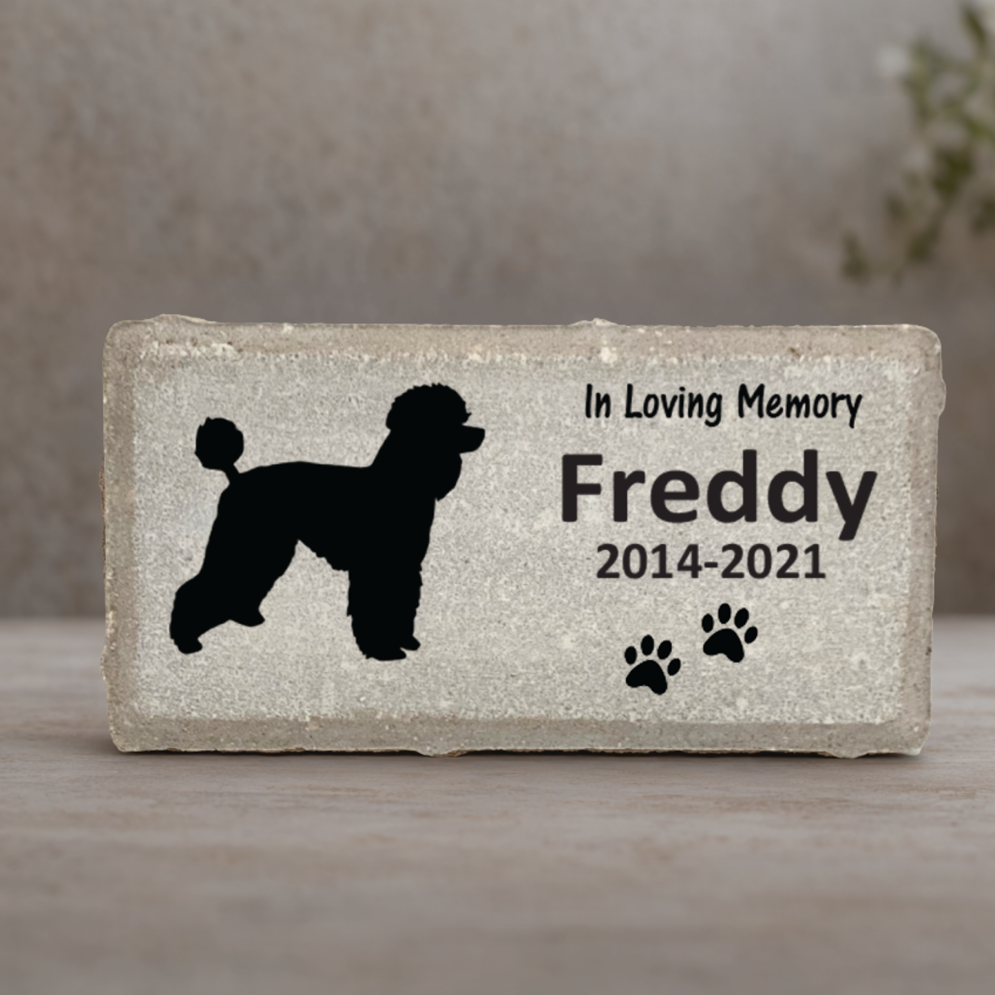 Poodle Memorial Stone - Personalized Dog Memorial Garden Stone Gift