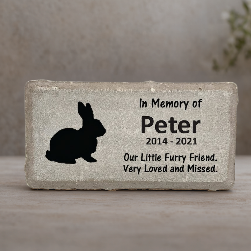 Rabbit Memorial Stone - Custom Pet Burial Marker | Personalized Garden Memorial