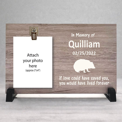 Hedgehog Memorial Frame - Personalized Pet Memorial Photo Gift