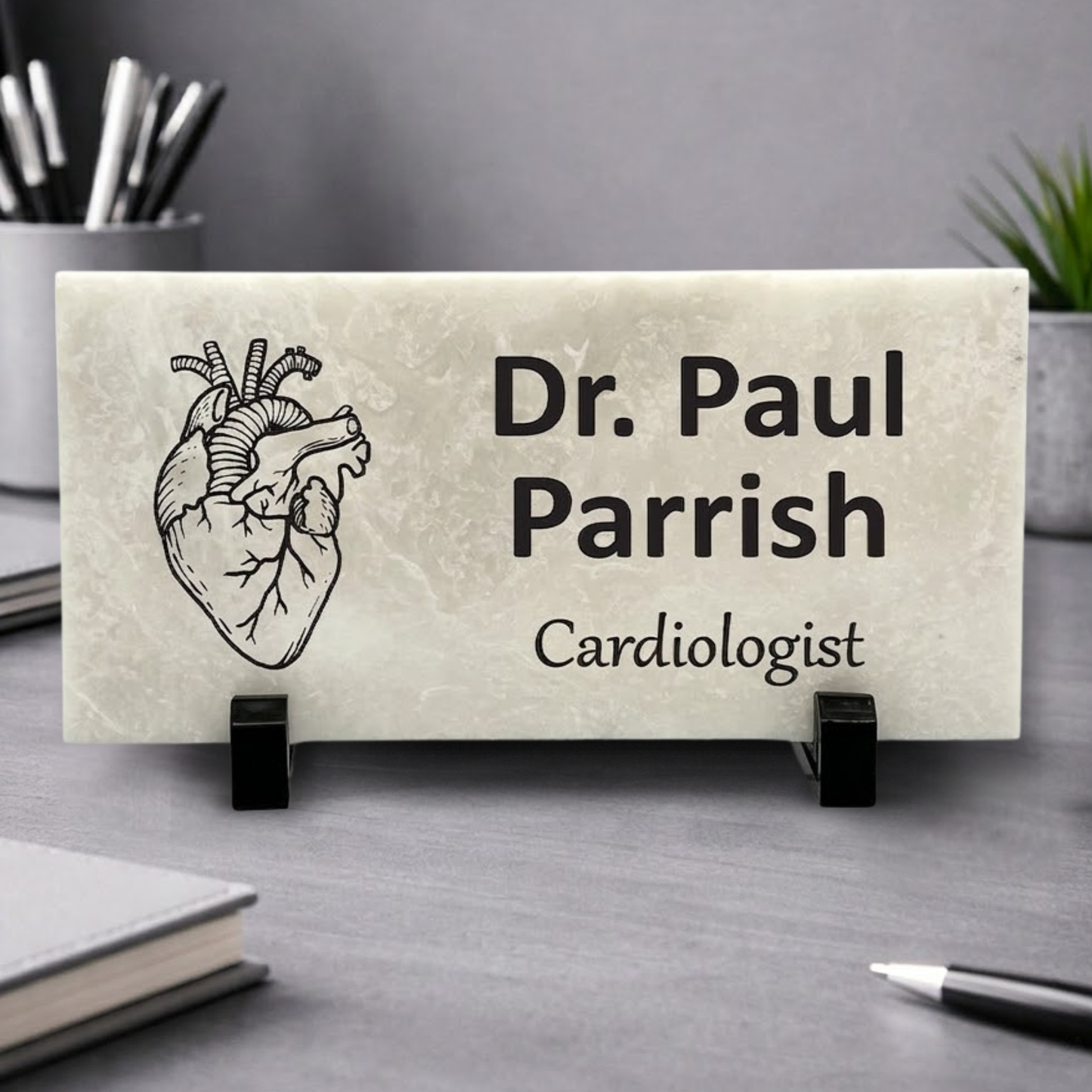 Cardiologist Marble Desk Name Plate