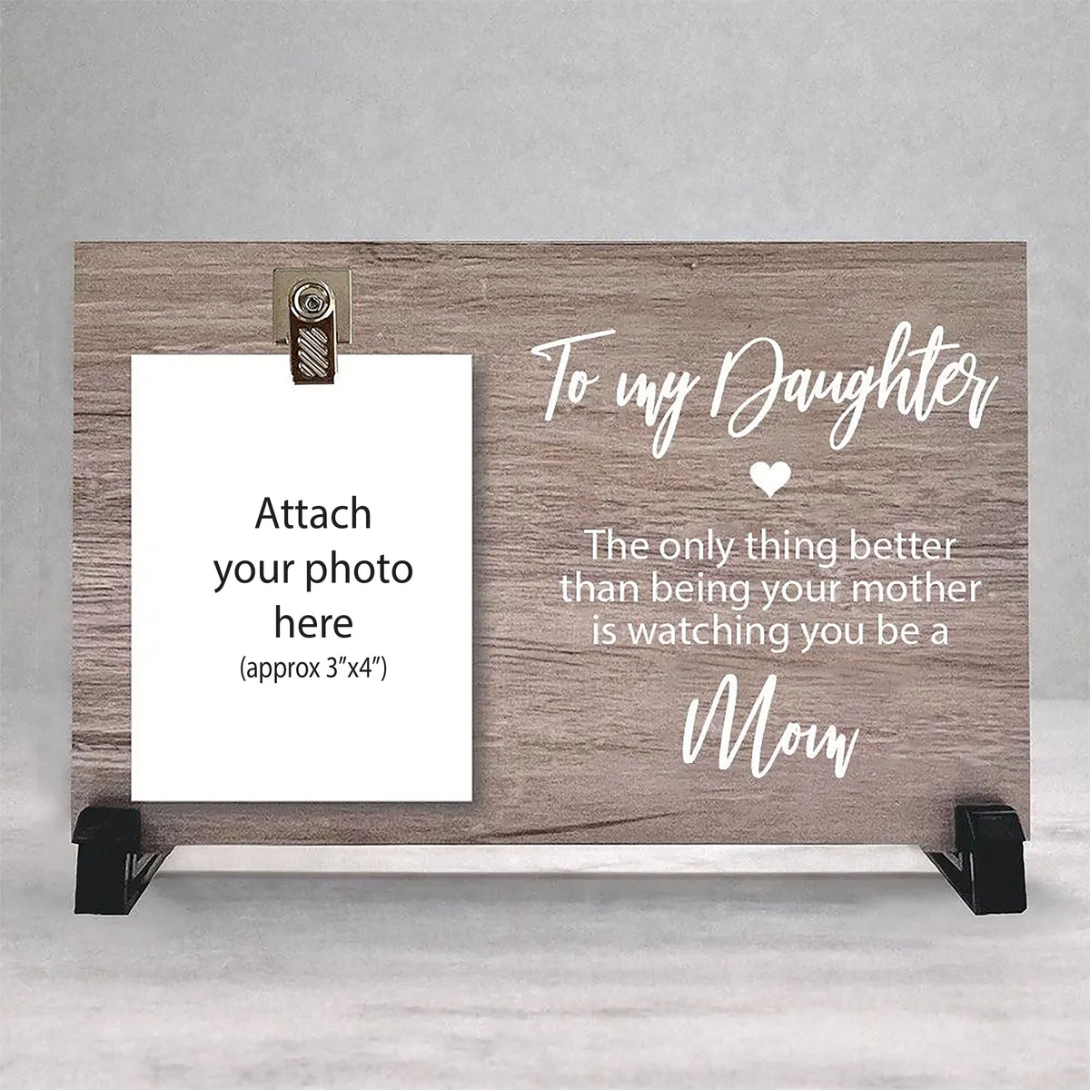 Personalized Daughter New Mom Wood Clip Frame – Mother to Daughter Gift