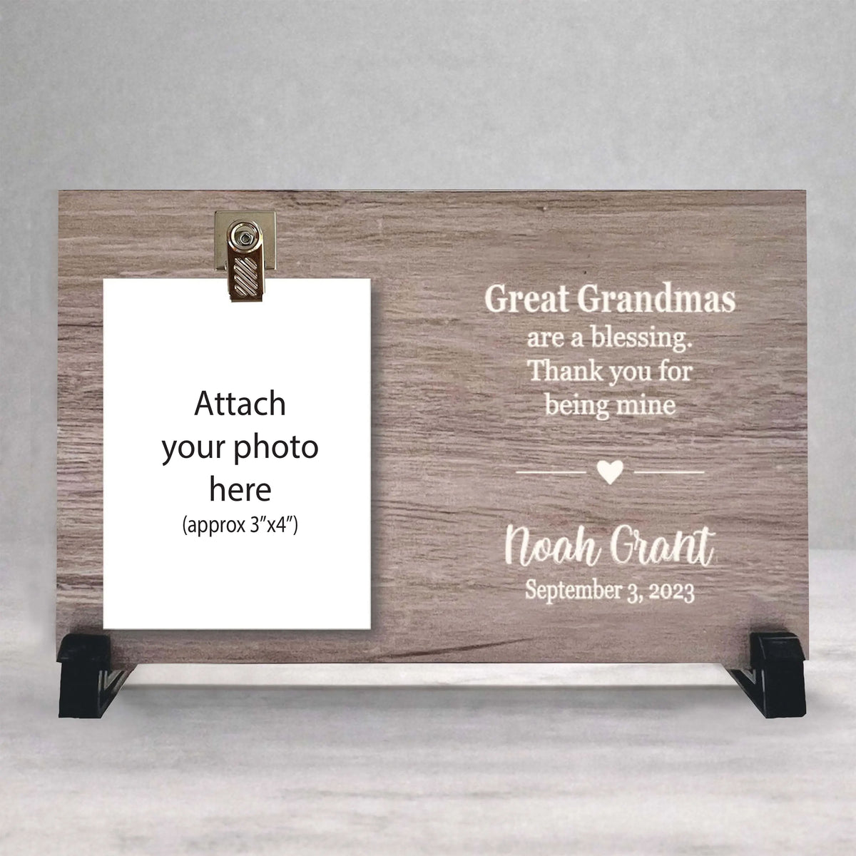 Personalized Great Grandma Frame - Custom Wood Picture Frame Gift