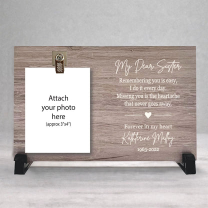 Sister Memorial Frame - Personalized Wood Memorial Plaque | Bereavement Gift Idea