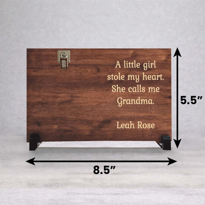 Grandma Gift Frame - Personalized Baby Name Wood Photo Frame Keepsake