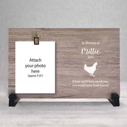 Chicken Memorial Frame - Personalized Wood Pet Memorial Frame Gift