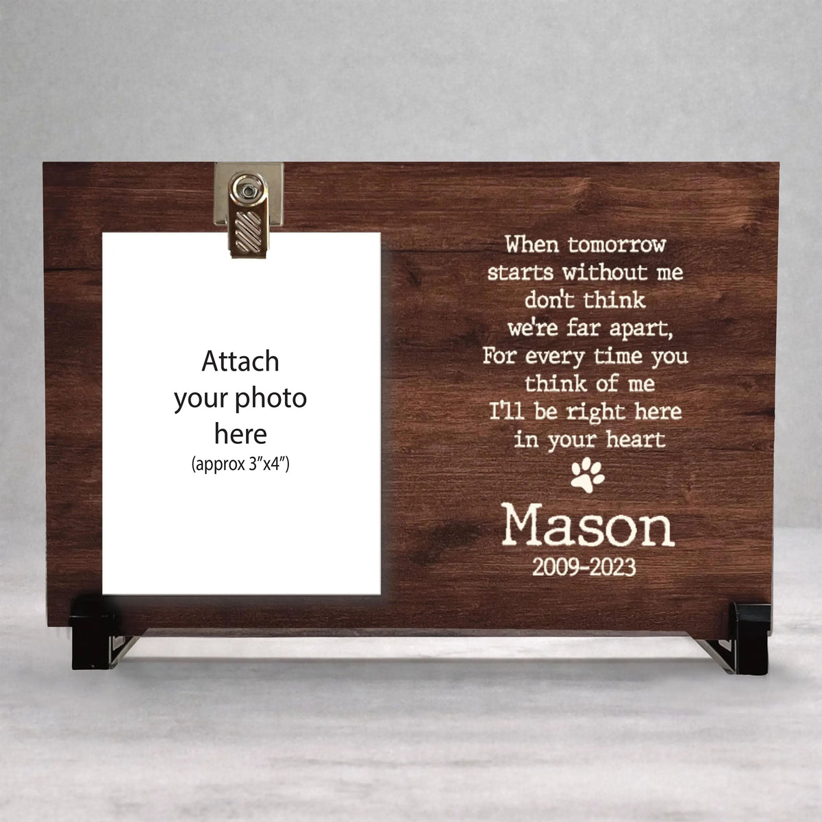 Dog Memorial Frame - Personalized Keepsake for Dog Loss | Wood Photo Gift
