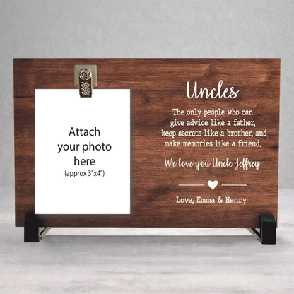 Personalized Uncle Frame - Custom Wood Photo Frame | Unique Gift For Uncle