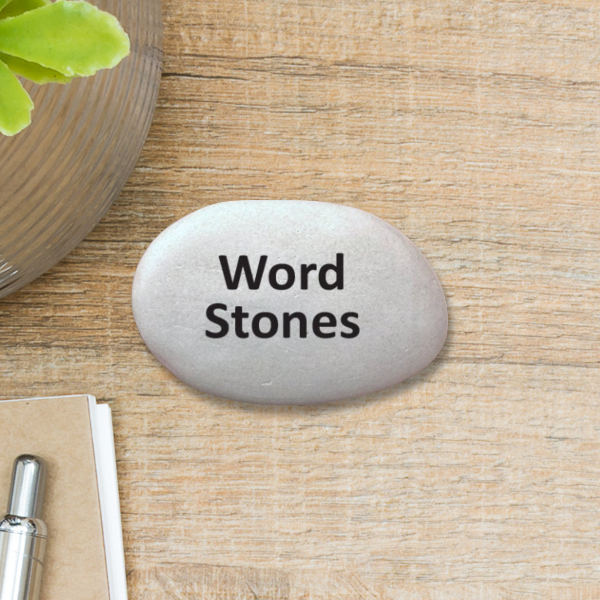 Custom Word Stone - Personalized Inspirational Keepsake Gift | Handcrafted Stone featuring your chosen word in a simple and m