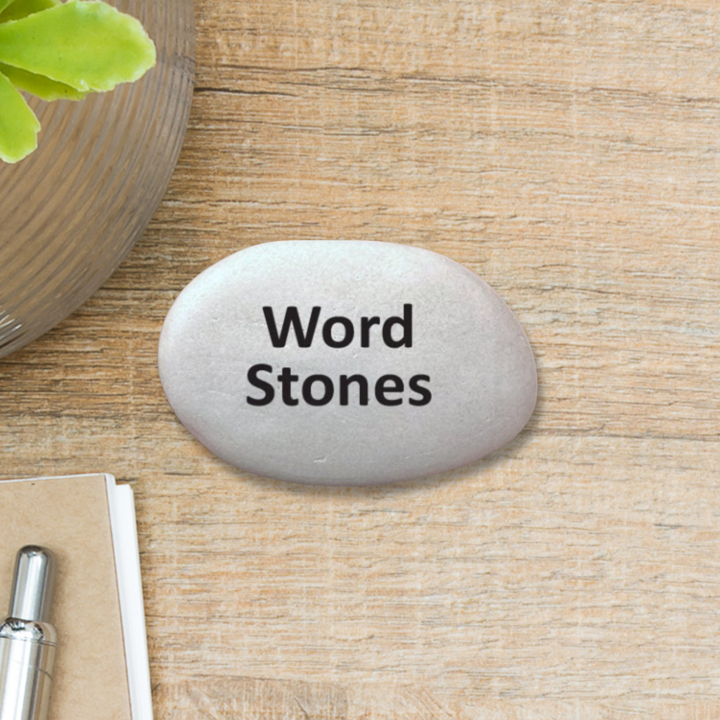 Custom Word Stone - Personalized Inspirational Keepsake Gift | Handcrafted Stone featuring your chosen word in a simple and m