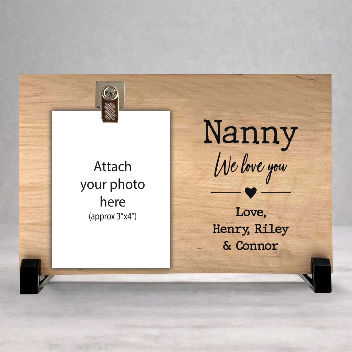 Personalized Nanny Frame | Wooden Frame for Grandma Gift Idea - Family Photo Keepsake