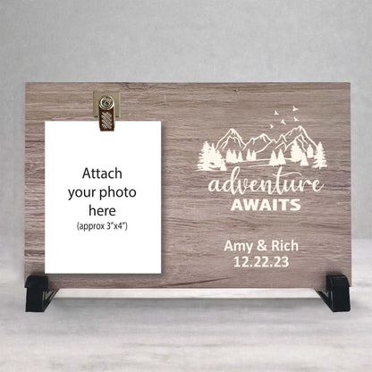 Personalized Wood Picture Frame – Custom Name Frame with Photo Display Stand