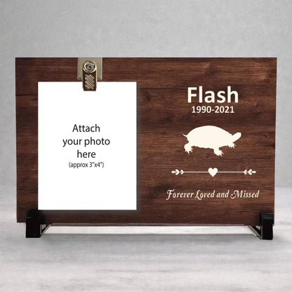 Turtle Memorial Gift - Personalized Wooden Photo Frame
