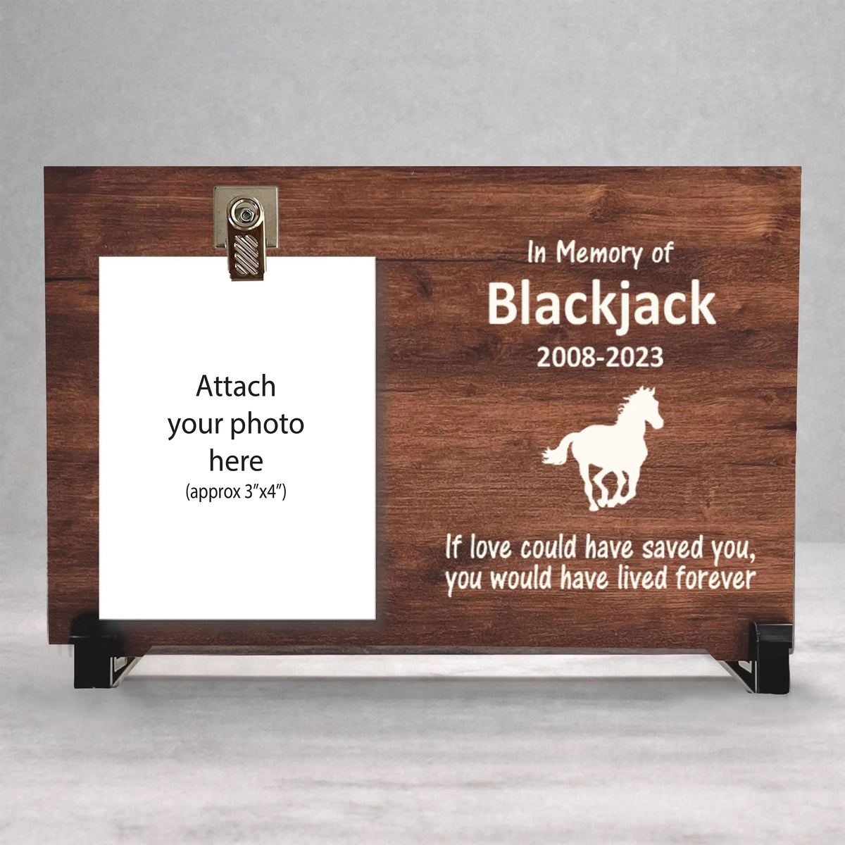 Horse Memorial Frame - Personalized Wooden Photo Keepsake | Sympathy Gift For Horse Loss