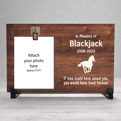 Horse Memorial Frame - Personalized Wooden Photo Keepsake | Sympathy Gift For Horse Loss