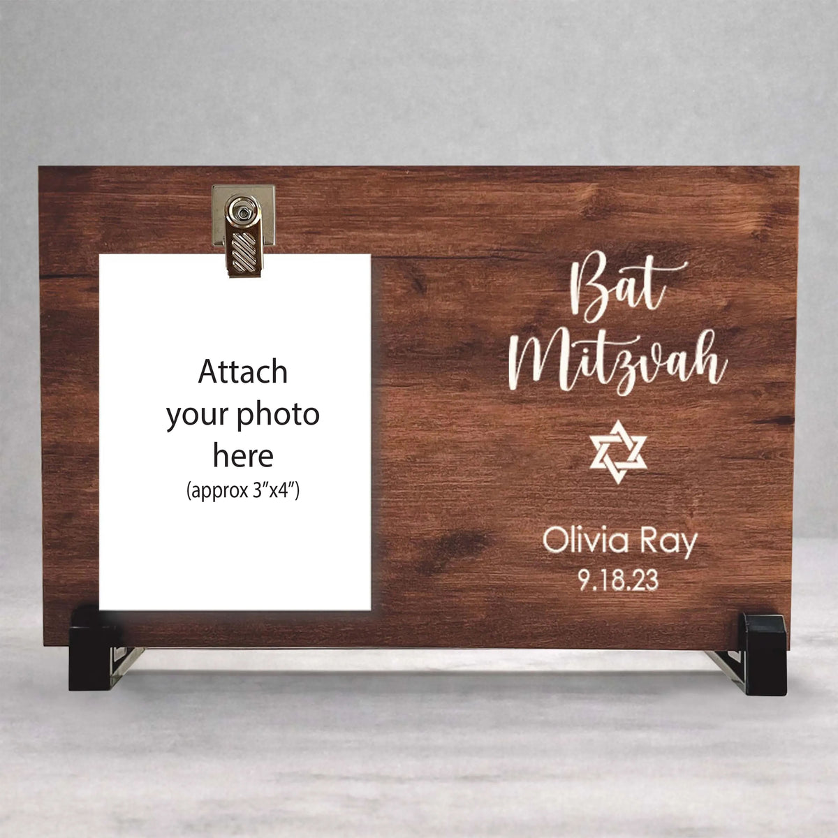 Bat Mitzvah Frame – Personalized Custom Wood Photo Frame for Girls