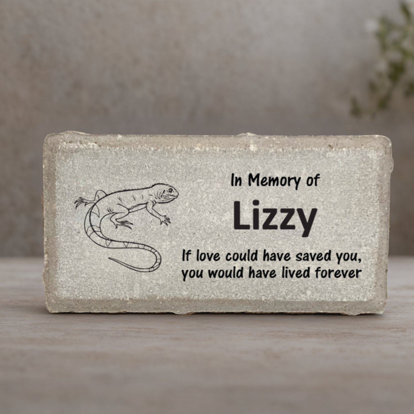 Lizard Memorial Stone - Personalized Pet Keepsake | Custom Grave Marker