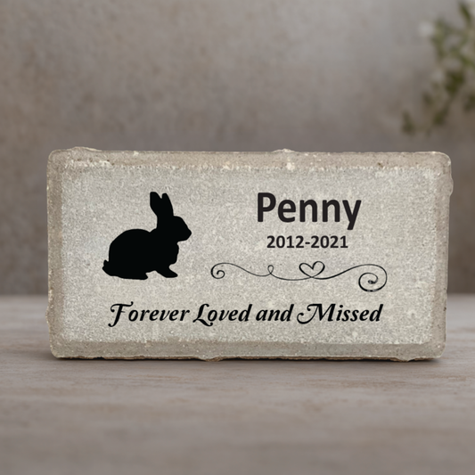 Rabbit Memorial Stone - Personalized Pet Memorial Gift | Concrete & Marble Plaques