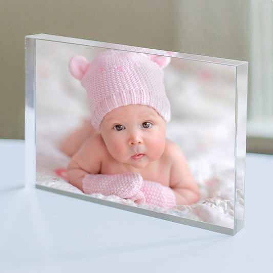 Personalized Baby Photo Keepsake Acrylic Block – Custom Newborn Gift
