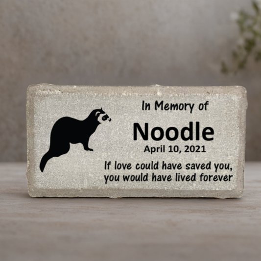 Ferret Memorial Stone - Personalized Pet Keepsake | Custom Memorial Plaque