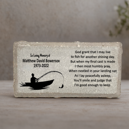Fisherman Memorial Stone - Personalized Remembrance Stone