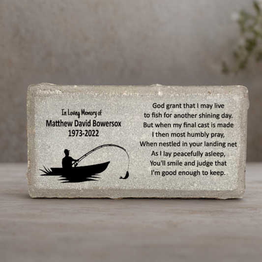 Fisherman Memorial Stone - Personalized Remembrance Stone