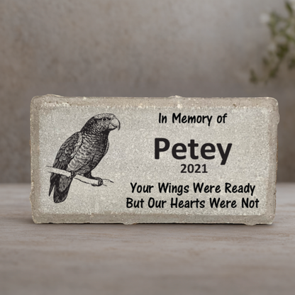Parrot Memorial Stone - Personalized Pet Memorial Gift | Outdoor Concrete Paver