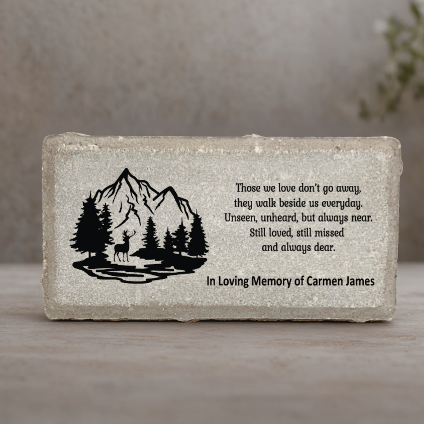 Memorial Stone - Custom Hunter Sympathy Gift With Deer - Memorial Gift