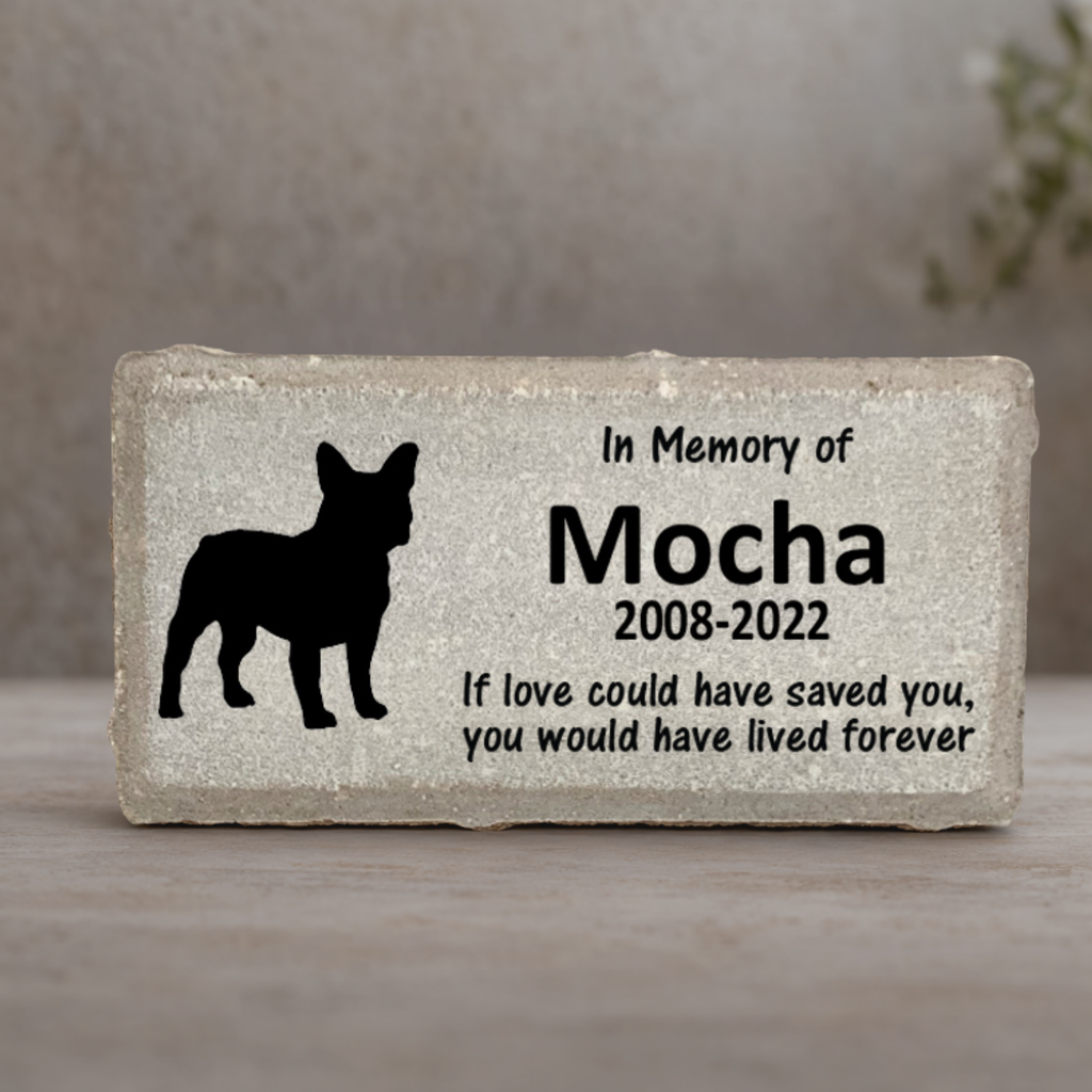 French Bulldog Memorial Stone - Personalized Pet Memorial Keepsake Stone