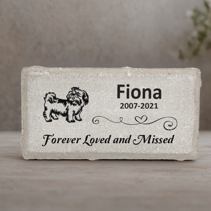 Shih Tzu Memorial Stone - Personalized Pet Memorial - Custom Stone