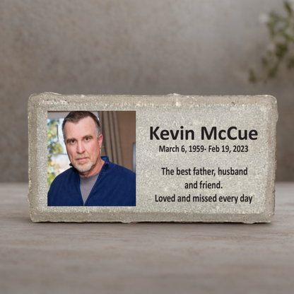 Photo Memorial Stone – Personalized Memorial Garden Stone With Custom Photo Plaque