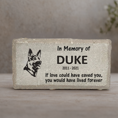 German Shepherd Memorial Stone – Personalized Pet Memorial Stone | Sympathy Gift