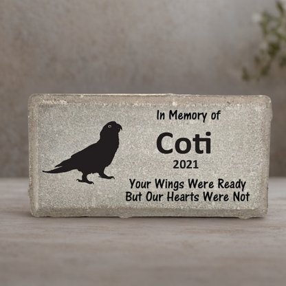 Sun Conure Memorial Stone - Personalized Bird Memorial Plaque for Garden & Indoor Display
