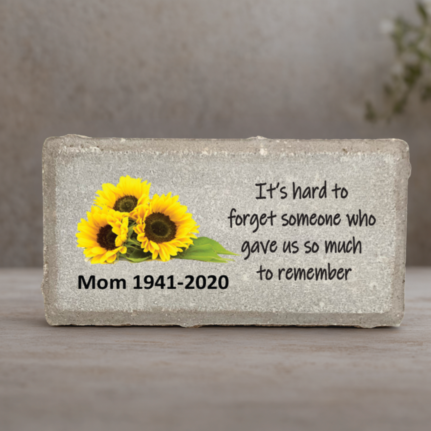 Sunflower Memorial Stone - Personalized Remembrance Plaque for Garden or Home