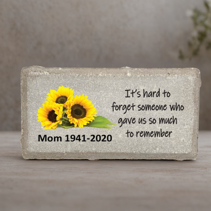 Sunflower Memorial Stone - Personalized Remembrance Plaque for Garden or Home