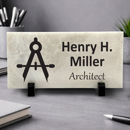 Architect Marble Desk Name Plate