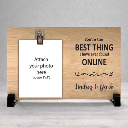 Personalized Picture Frame - Custom Photo Frame With Birch Wood Stand
