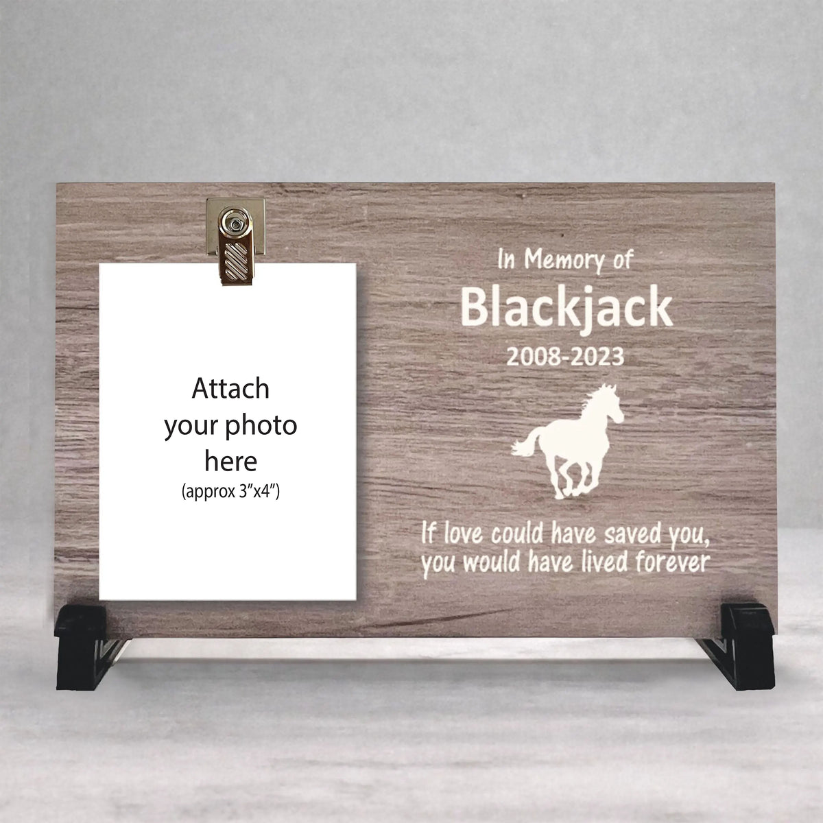 Horse Memorial Frame - Personalized Wooden Photo Keepsake | Sympathy Gift For Horse Loss
