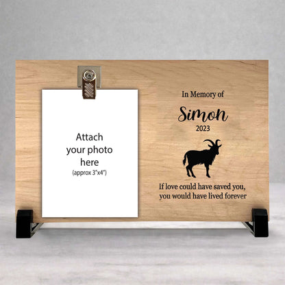 Goat Memorial Frame - Personalized Memorial Photo Frame - Custom Keepsake