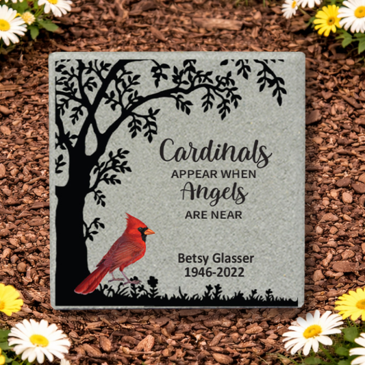 Cardinal Memorial Stone - Personalized Memorial Garden Stone | Custom Sympathy Gift
