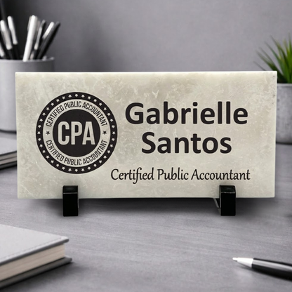 CPA Marble Desk Name Plate