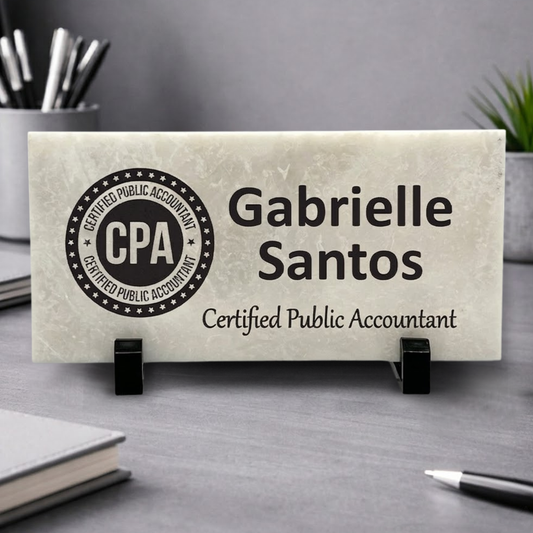 CPA Marble Desk Name Plate