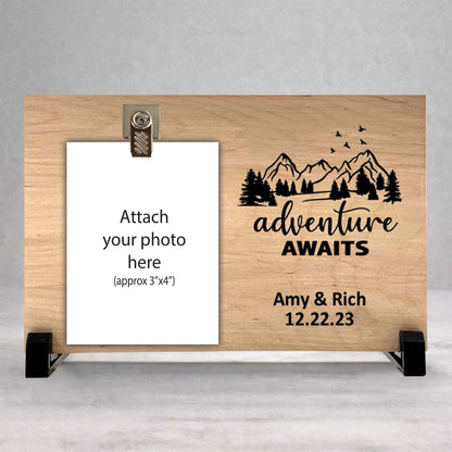 Personalized Wood Picture Frame – Custom Name Frame with Photo Display Stand