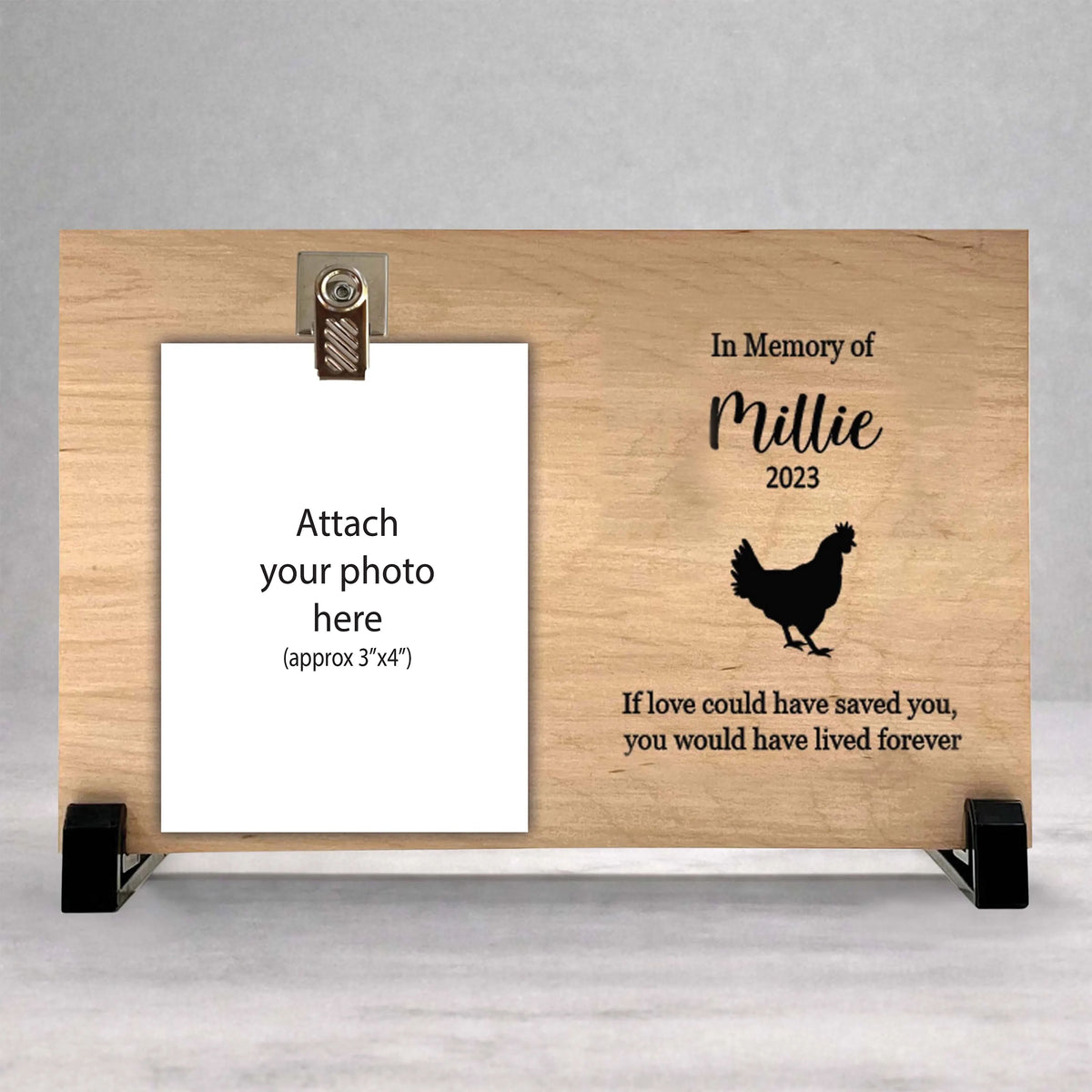 Chicken Memorial Frame - Personalized Wood Pet Memorial Frame Gift