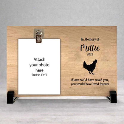 Chicken Memorial Frame - Personalized Wood Pet Memorial Frame Gift