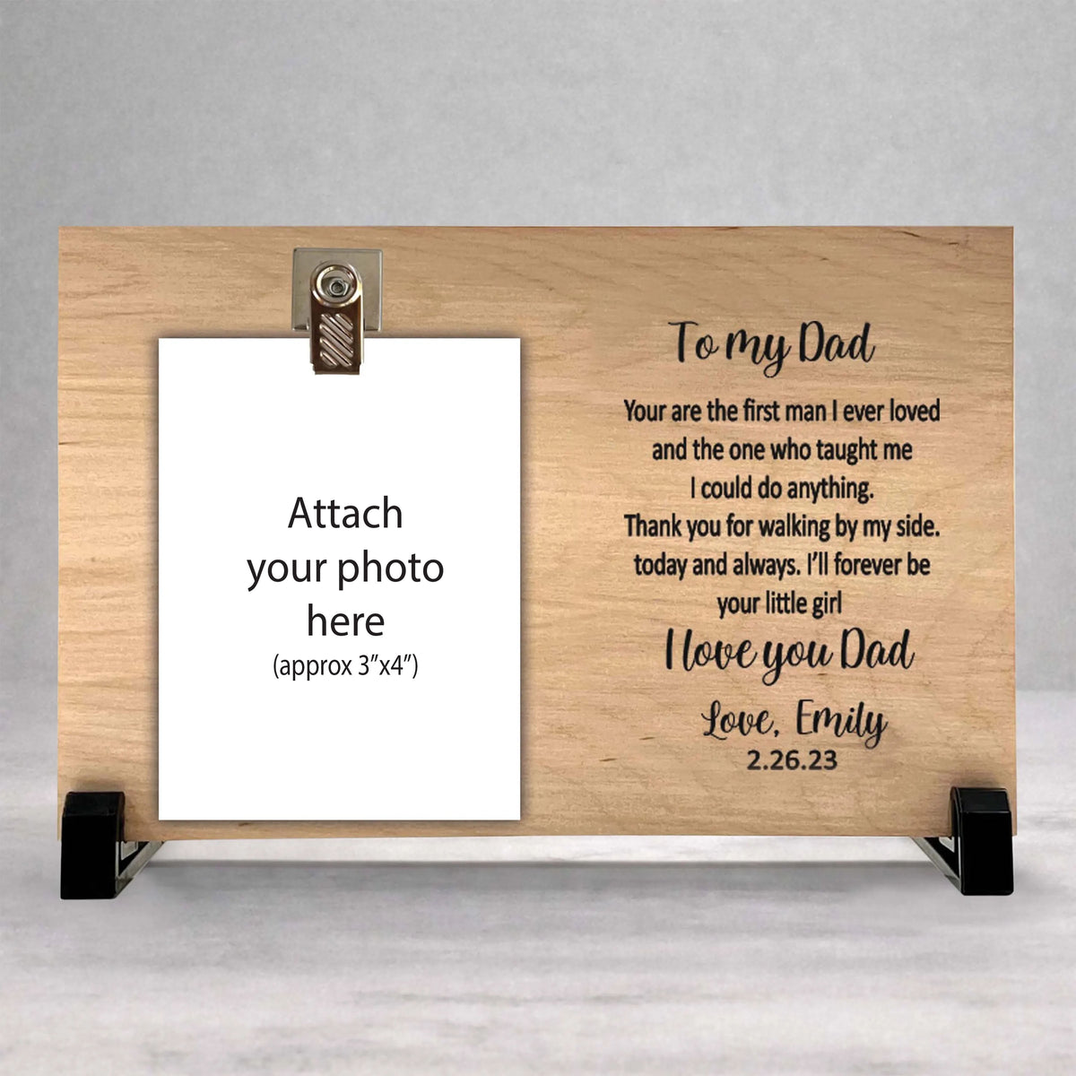 Father Of The Bride Frame - Custom Wood Wedding Photo Gift From Bride To Dad