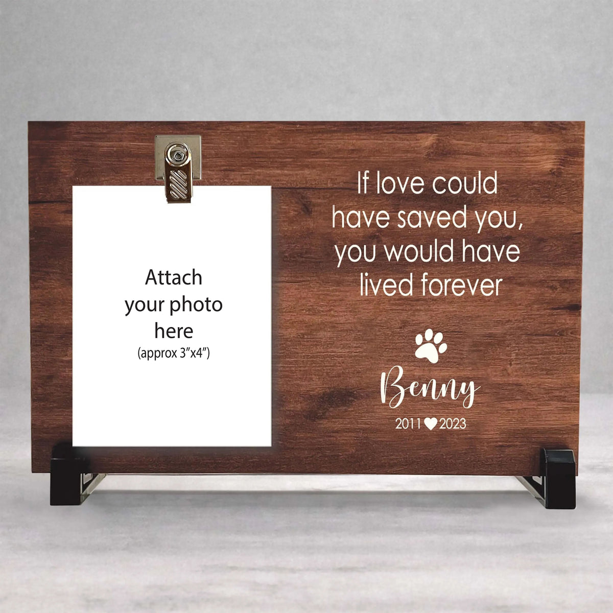 Personalized Dog Memorial Frame – Custom Wood Pet Keepsake & Sympathy Gift