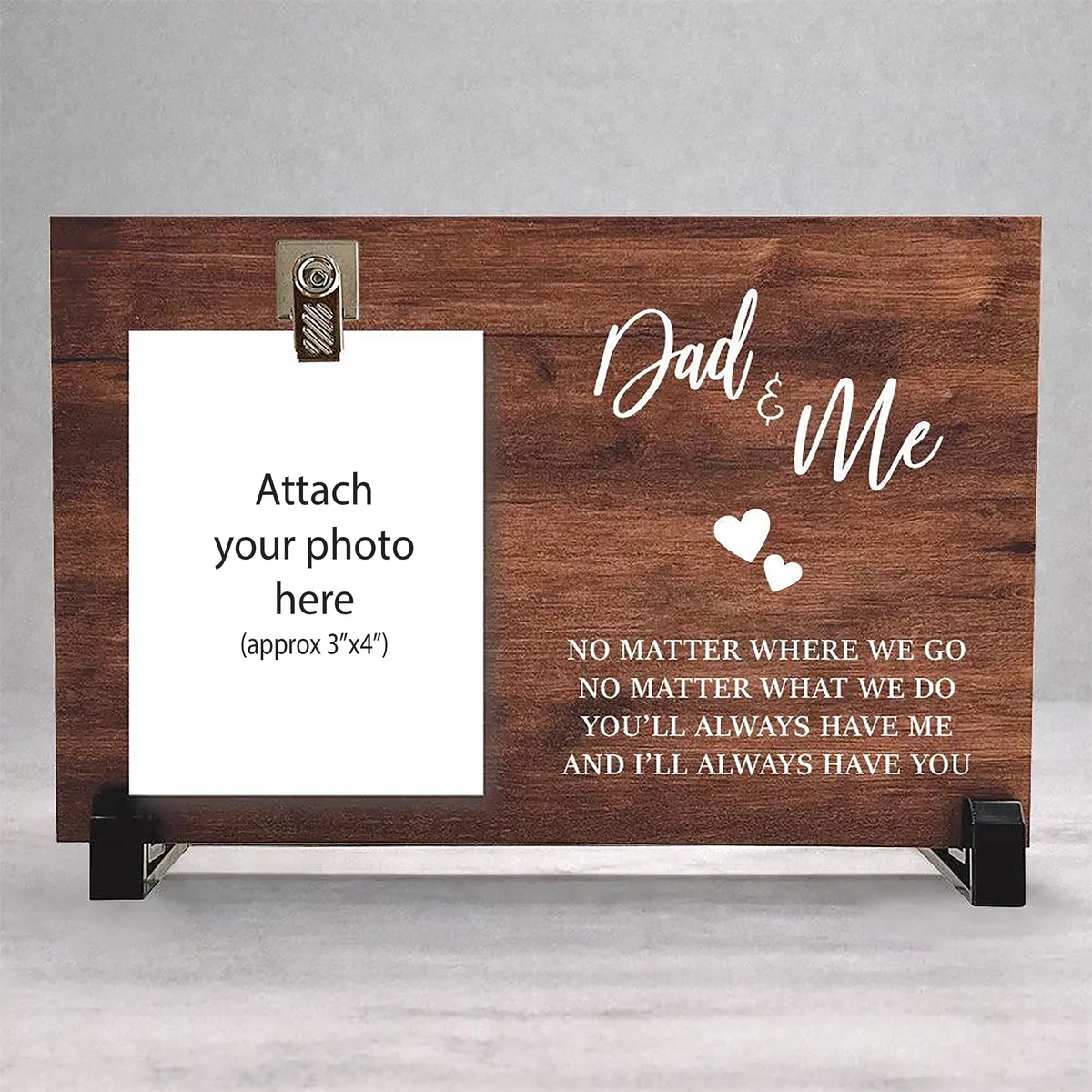 Personalized Dad & Me Wood Clip Photo Frame
