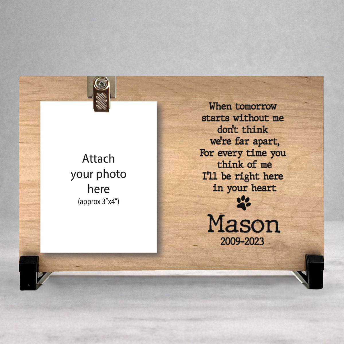 Dog Memorial Frame - Personalized Keepsake for Dog Loss | Wood Photo Gift