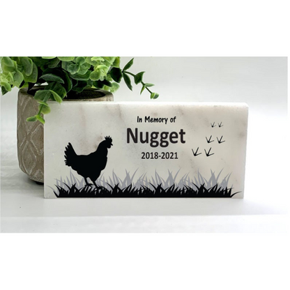 Chicken Memorial Stone - Personalized Pet Memorial Stone with Custom Name